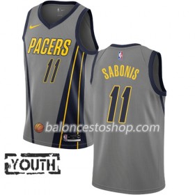 Camiseta Niños NBA Indiana Pacers Domantas Sabonis 11 2018-19 Nike City Edition Gris Swingman